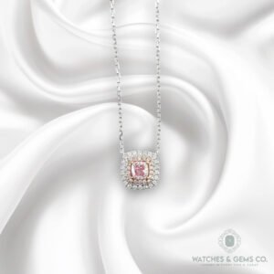 PINK & WHITE DIA 18KW CHAIN NECKLACE – N6787