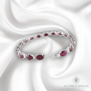 13.51CT RUBY 18KW TENNIS BRACELET – B3989