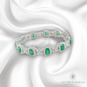 6.69CT EMERALD & DIA 18KW BRACELET – B3981