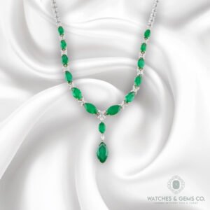 EMERALD & DIA PLAT NECKLACE – N6801