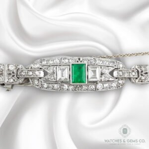 EMERALD & DIA PLAT BRACELET – B4002